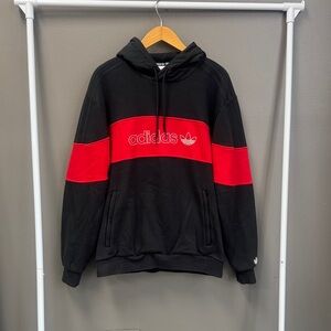 Adidas Men's Hoodie in Black and Red